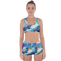 Tsunami Waves Ocean Sea Nautical Nature Water Art Racerback Boyleg Bikini Set by Jancukart