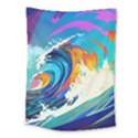 Tsunami Waves Ocean Sea Nautical Nature Water Art Medium Tapestry View1