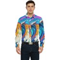 Tsunami Waves Ocean Sea Nautical Nature Water Art Men s Long Sleeve  Shirt View1