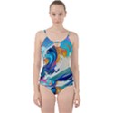 Tsunami Waves Ocean Sea Nautical Nature Water Art Cut Out Top Tankini Set View1