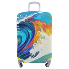 Tsunami Waves Ocean Sea Nautical Nature Water Art Luggage Cover (medium) by Jancukart