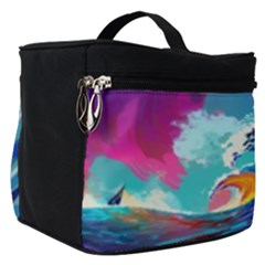 Tsunami Waves Ocean Sea Nautical Nature Water Art Make Up Travel Bag (small) by Jancukart