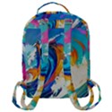 Tsunami Waves Ocean Sea Nautical Nature Water Art Flap Pocket Backpack (Large) View3