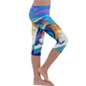 Tsunami Waves Ocean Sea Nautical Nature Water Art Kids  Lightweight Velour Capri Leggings  View3