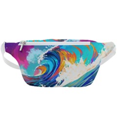 Tsunami Waves Ocean Sea Nautical Nature Water Art Waist Bag  by Jancukart