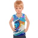 Tsunami Waves Ocean Sea Nautical Nature Water Art Kids  Sport Tank Top View1