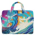 Tsunami Waves Ocean Sea Nautical Nature Water Art MacBook Pro 13  Double Pocket Laptop Bag View2