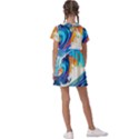 Tsunami Waves Ocean Sea Nautical Nature Water Art Kids  Asymmetric Collar Dress View2