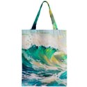 Waves Ocean Sea Tsunami Nautical 90 Zipper Classic Tote Bag View1