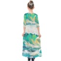 Waves Ocean Sea Tsunami Nautical 90 Kids  Quarter Sleeve Maxi Dress View2