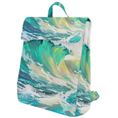 Waves Ocean Sea Tsunami Nautical 90 Flap Top Backpack by Jancukart