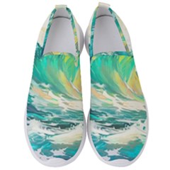 Waves Ocean Sea Tsunami Nautical 90 Men s Slip On Sneakers by Jancukart