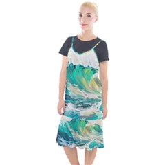 Waves Ocean Sea Tsunami Nautical 90 Camis Fishtail Dress by Jancukart