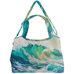 Waves Ocean Sea Tsunami Nautical 90 Double Compartment Shoulder Bag by Jancukart