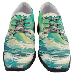 Waves Ocean Sea Tsunami Nautical 90 Women Heeled Oxford Shoes by Jancukart