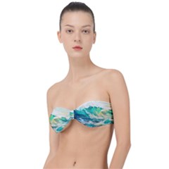 Waves Ocean Sea Tsunami Nautical 90 Classic Bandeau Bikini Top  by Jancukart