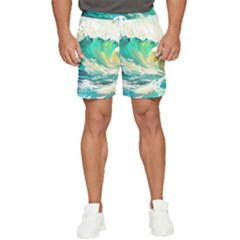 Waves Ocean Sea Tsunami Nautical 90 Men s Runner Shorts by Jancukart