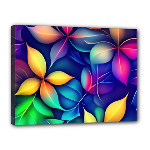 Ai Generated Artwork Leaves Nature Pattern Canvas 16  X 12  (stretched)