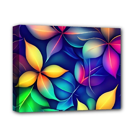 Ai Generated Artwork Leaves Nature Pattern Deluxe Canvas 14  X 11  (stretched)