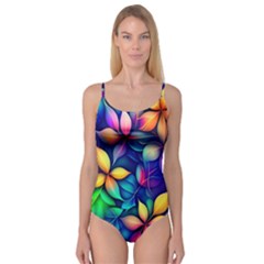 Ai Generated Artwork Leaves Nature Pattern Camisole Leotard 