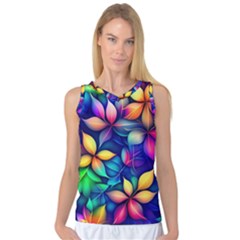 Ai Generated Artwork Leaves Nature Pattern Women s Basketball Tank Top