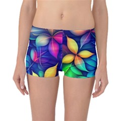 Ai Generated Artwork Leaves Nature Pattern Boyleg Bikini Bottoms