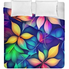 Ai Generated Artwork Leaves Nature Pattern Duvet Cover Double Side (king Size) by Jancukart