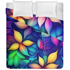 Ai Generated Artwork Leaves Nature Pattern Duvet Cover Double Side (california King Size) by Jancukart