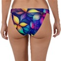 Ai Generated Artwork Leaves Nature Pattern Band Bikini Bottoms View2