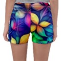 Ai Generated Artwork Leaves Nature Pattern Sleepwear Shorts View2