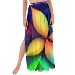 Ai Generated Artwork Leaves Nature Pattern Maxi Chiffon Tie-up Sarong by Jancukart