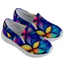 Ai Generated Artwork Leaves Nature Pattern Kids Lightweight Slip Ons View3