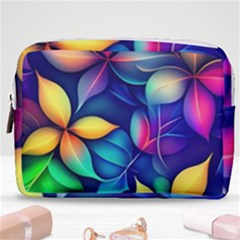 Ai Generated Artwork Leaves Nature Pattern Make Up Pouch (medium)