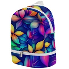 Ai Generated Artwork Leaves Nature Pattern Zip Bottom Backpack