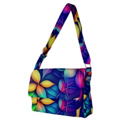 Ai Generated Artwork Leaves Nature Pattern Full Print Messenger Bag (m)