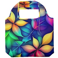 Ai Generated Artwork Leaves Nature Pattern Foldable Grocery Recycle Bag