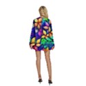 Ai Generated Artwork Leaves Nature Pattern Round Neck Long Sleeve Bohemian Style Chiffon Mini Dress View4