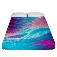 Tsunami Waves Ocean Sea Nautical Nature Water 6 Fitted Sheet (king Size) by Jancukart