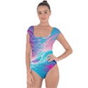 Tsunami Waves Ocean Sea Nautical Nature Water 6 Short Sleeve Leotard  View1