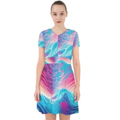 Tsunami Waves Ocean Sea Nautical Nature Water 6 Adorable In Chiffon Dress