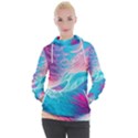 Tsunami Waves Ocean Sea Nautical Nature Water 6 Women s Hooded Pullover View1