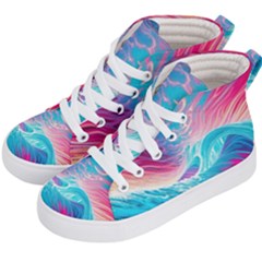 Tsunami Waves Ocean Sea Nautical Nature Water 6 Kids  Hi-top Skate Sneakers