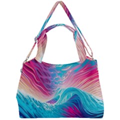 Tsunami Waves Ocean Sea Nautical Nature Water 6 Double Compartment Shoulder Bag by Jancukart