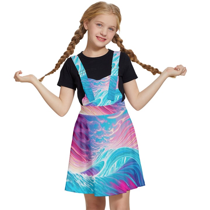 Tsunami Waves Ocean Sea Nautical Nature Water 6 Kids  Apron Dress