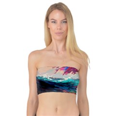 Tsunami Waves Ocean Sea Nautical Nature Water Painting Bandeau Top