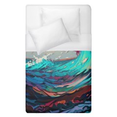 Tsunami Waves Ocean Sea Nautical Nature Water Painting Duvet Cover (single Size) by Jancukart