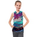 Tsunami Waves Ocean Sea Nautical Nature Water Painting Kids  Sleeveless Hoodie View1