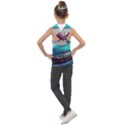 Tsunami Waves Ocean Sea Nautical Nature Water Painting Kids  Sleeveless Hoodie View2