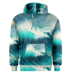 Waves Ocean Sea Tsunami Nautical Blue Men s Core Hoodie by Jancukart