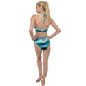 Waves Ocean Sea Tsunami Nautical Blue Plunging Cut Out Swimsuit View2